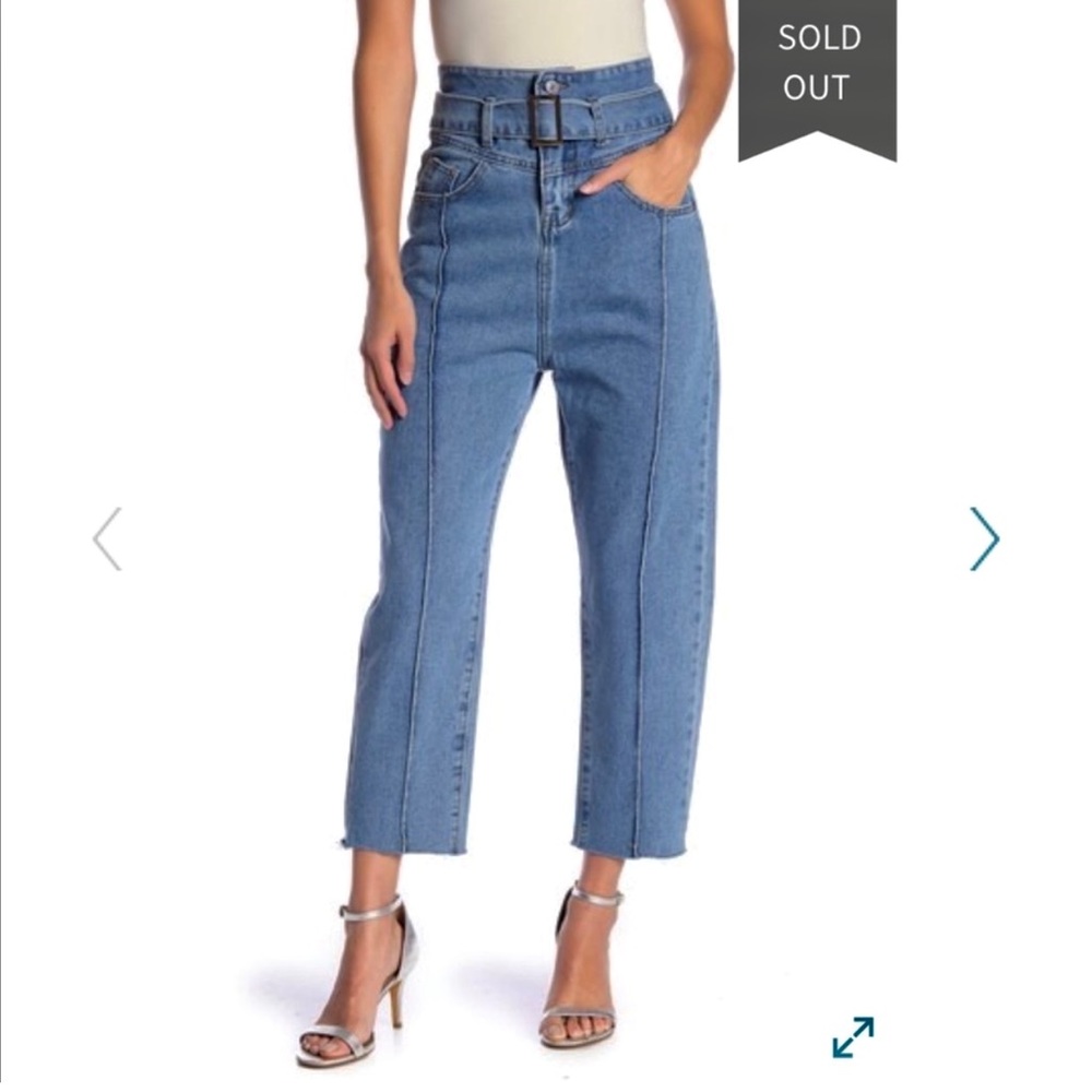Love + Harmony High Rise Belt Accent Washed Jeans